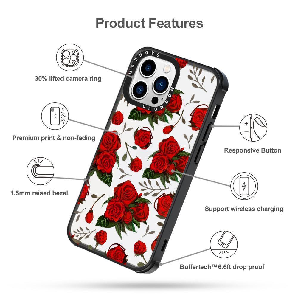 Simply Red Roses Phone Case - iPhone 13 Pro Case - MOSNOVO