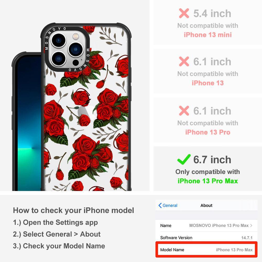 Simply Red Roses Phone Case - iPhone 13 Pro Max Case - MOSNOVO