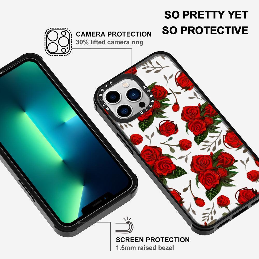 Simply Red Roses Phone Case - iPhone 13 Pro Max Case - MOSNOVO