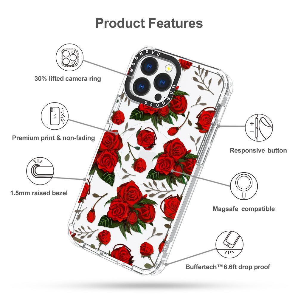 Simply Red Roses Phone Case - iPhone 13 Pro Max Case - MOSNOVO