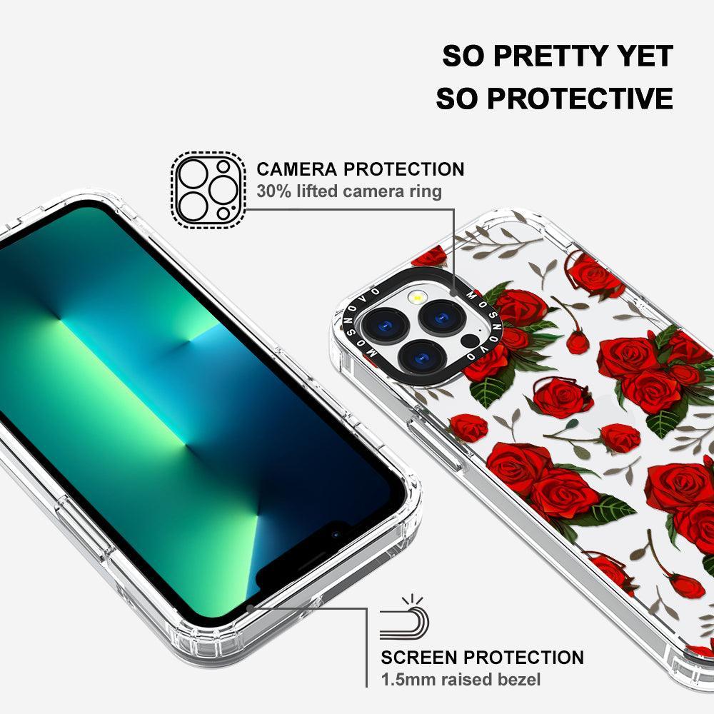 Simply Red Roses Phone Case - iPhone 13 Pro Max Case - MOSNOVO