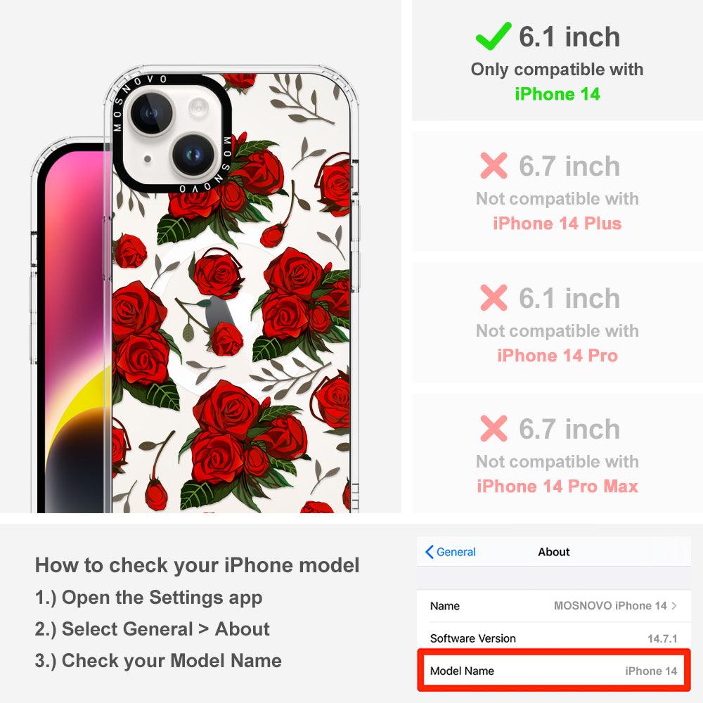 Simply Red Roses Phone Case - iPhone 14 Case - MOSNOVO