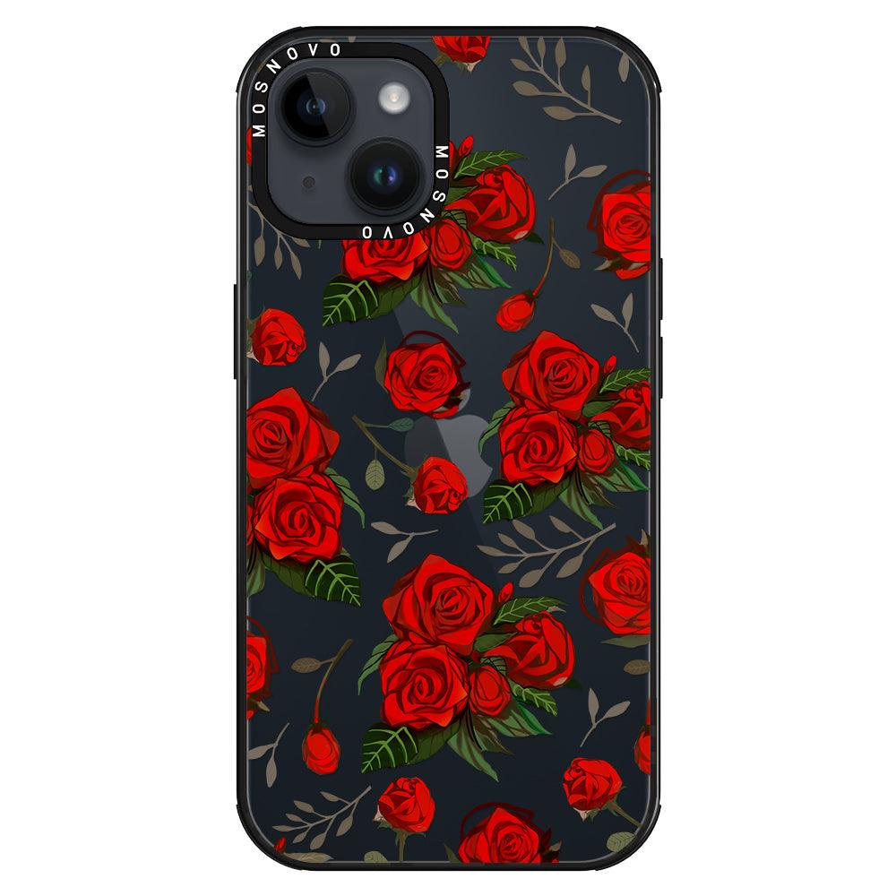 Simply Red Roses Phone Case - iPhone 14 Plus Case - MOSNOVO