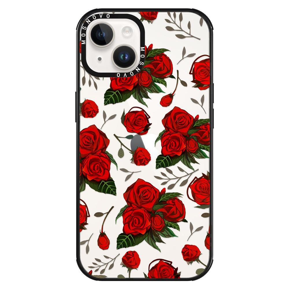 Simply Red Roses Phone Case - iPhone 14 Plus Case - MOSNOVO