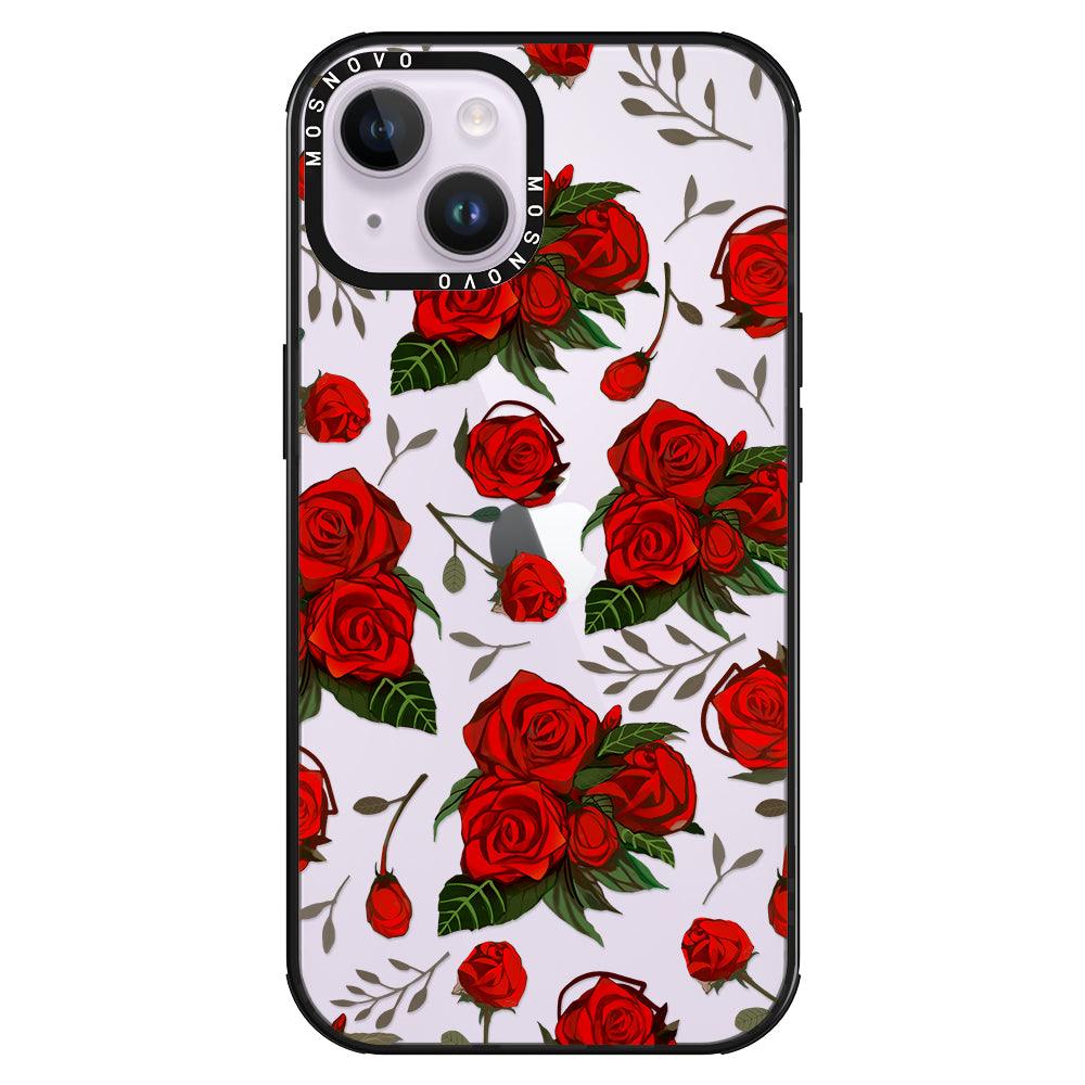 Simply Red Roses Phone Case - iPhone 14 Plus Case - MOSNOVO