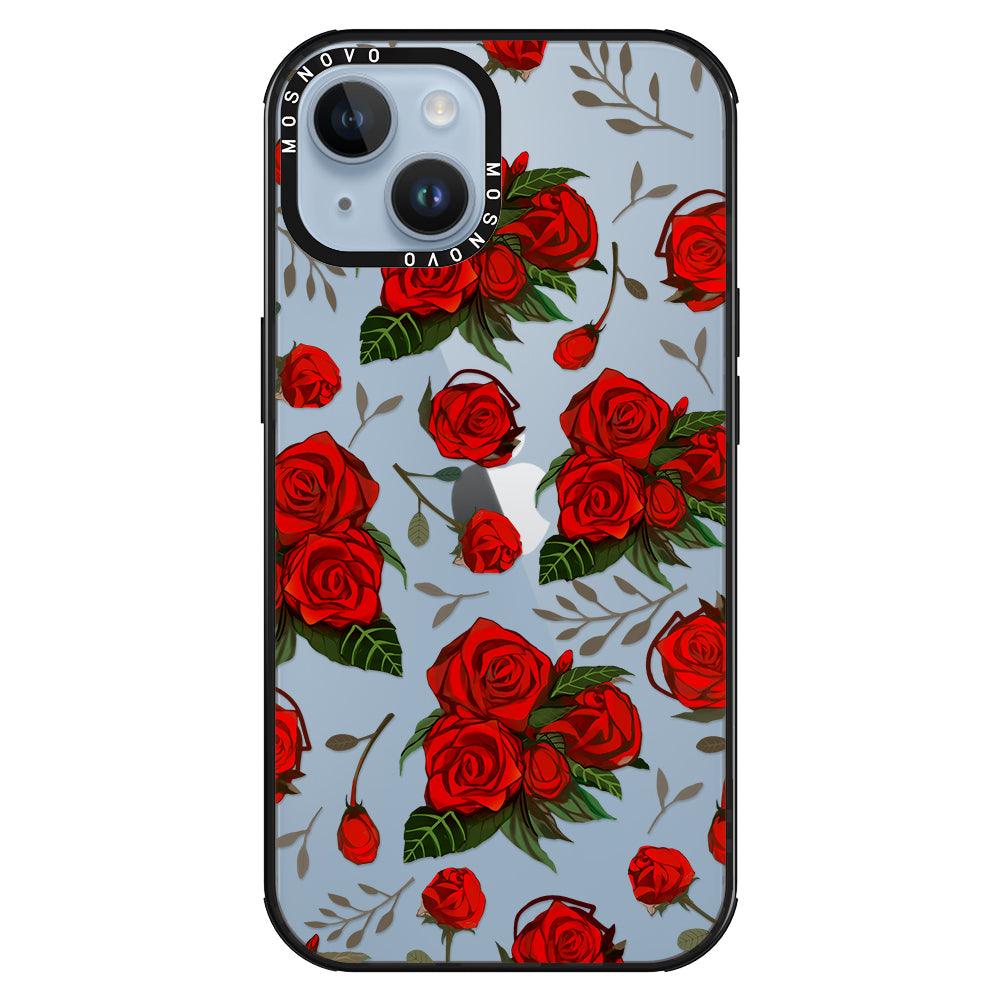 Simply Red Roses Phone Case - iPhone 14 Plus Case - MOSNOVO