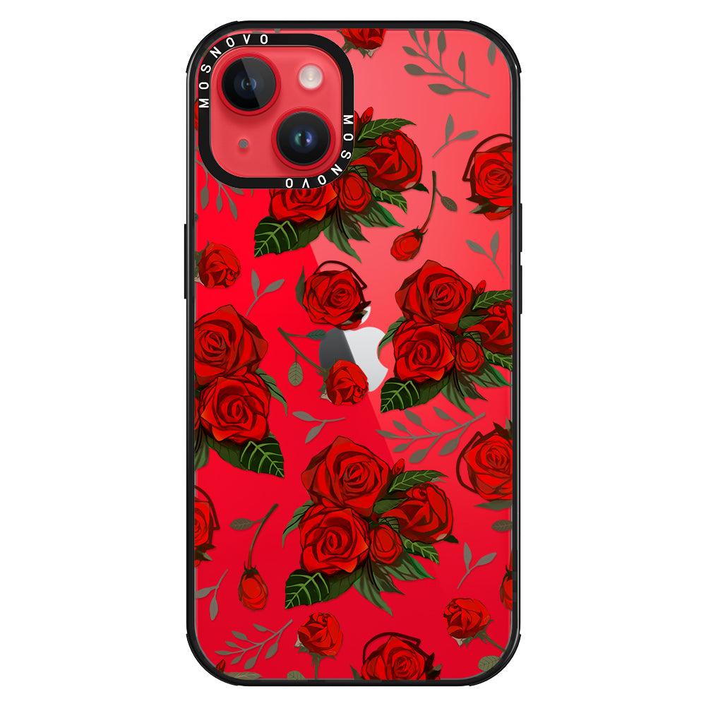 Simply Red Roses Phone Case - iPhone 14 Plus Case - MOSNOVO