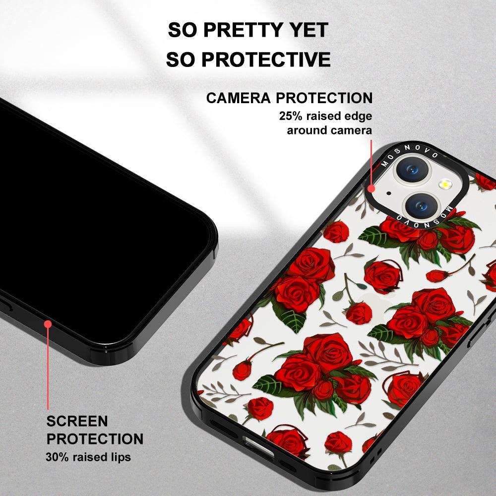 Simply Red Roses Phone Case - iPhone 14 Plus Case - MOSNOVO