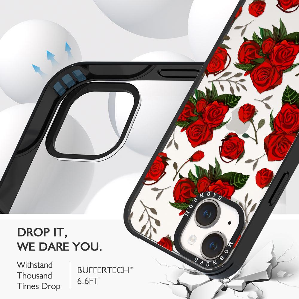 Simply Red Roses Phone Case - iPhone 14 Plus Case - MOSNOVO