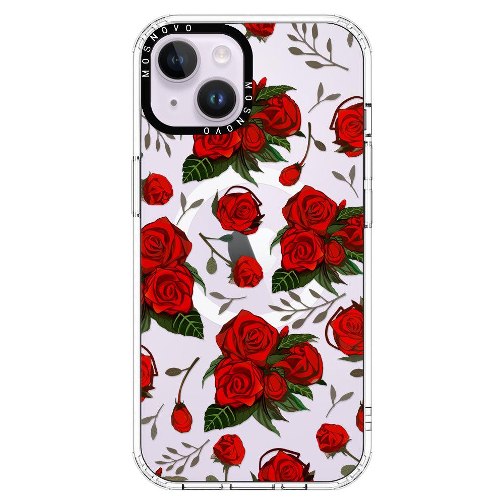 Simply Red Roses Phone Case - iPhone 14 Plus Case - MOSNOVO