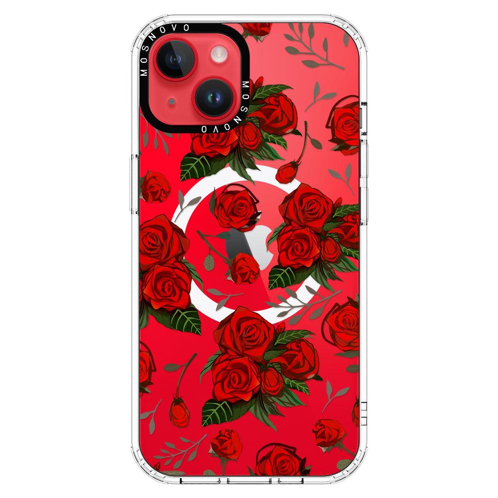 Simply Red Roses Phone Case - iPhone 14 Plus Case - MOSNOVO