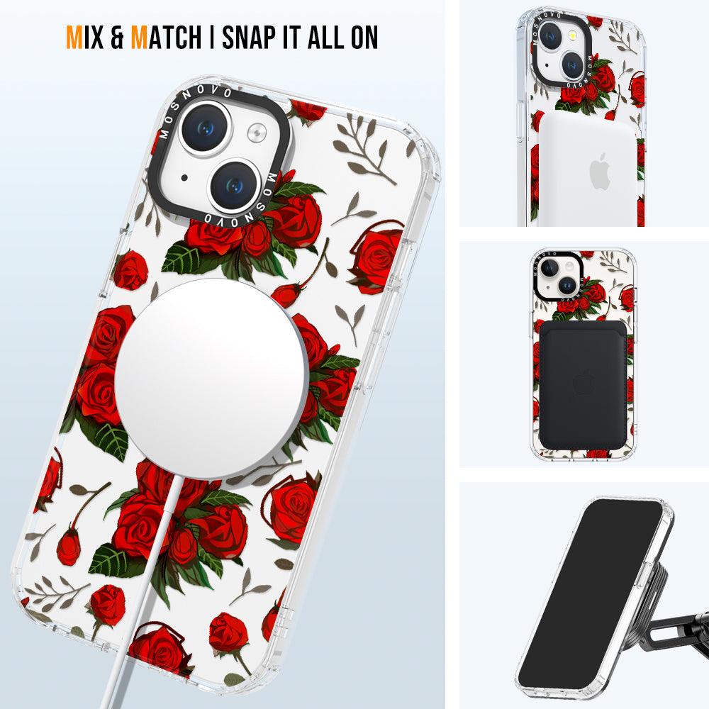 Simply Red Roses Phone Case - iPhone 14 Plus Case - MOSNOVO