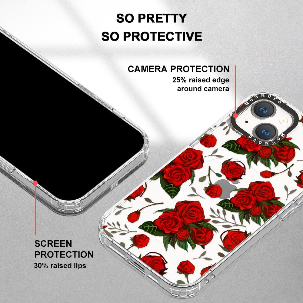 Simply Red Roses Phone Case - iPhone 14 Plus Case - MOSNOVO