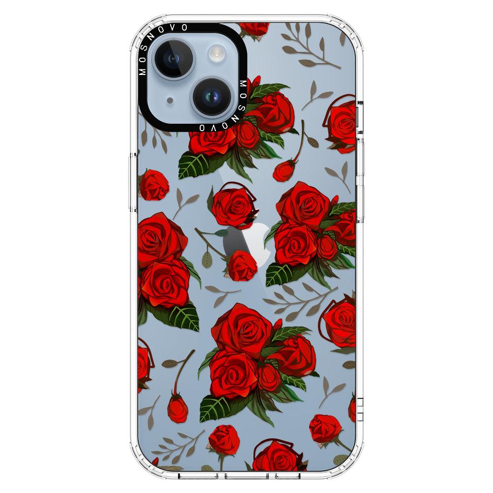 Simply Red Roses Phone Case - iPhone 14 Plus Case - MOSNOVO