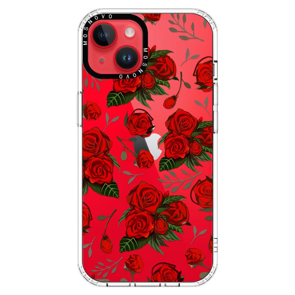 Simply Red Roses Phone Case - iPhone 14 Plus Case - MOSNOVO