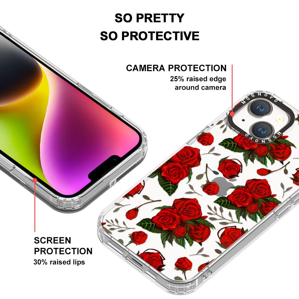 Simply Red Roses Phone Case - iPhone 14 Plus Case - MOSNOVO