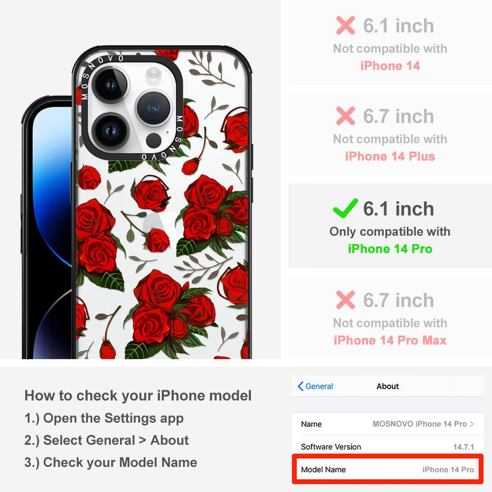 Simply Red Roses Phone Case - iPhone 14 Pro Case - MOSNOVO