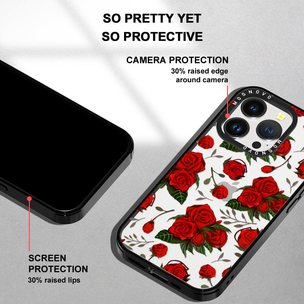 Simply Red Roses Phone Case - iPhone 14 Pro Case - MOSNOVO