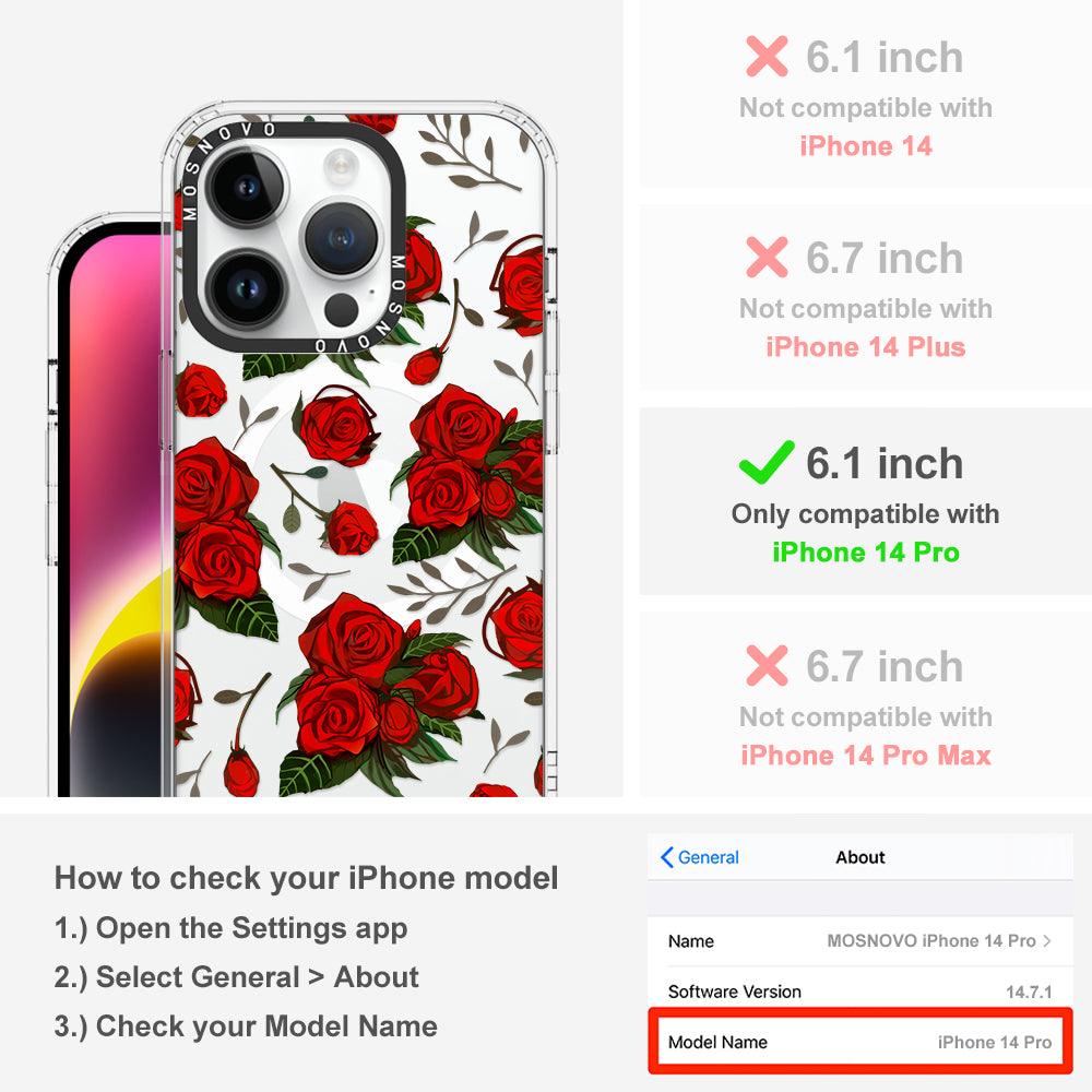 Simply Red Roses Phone Case - iPhone 14 Pro Case - MOSNOVO