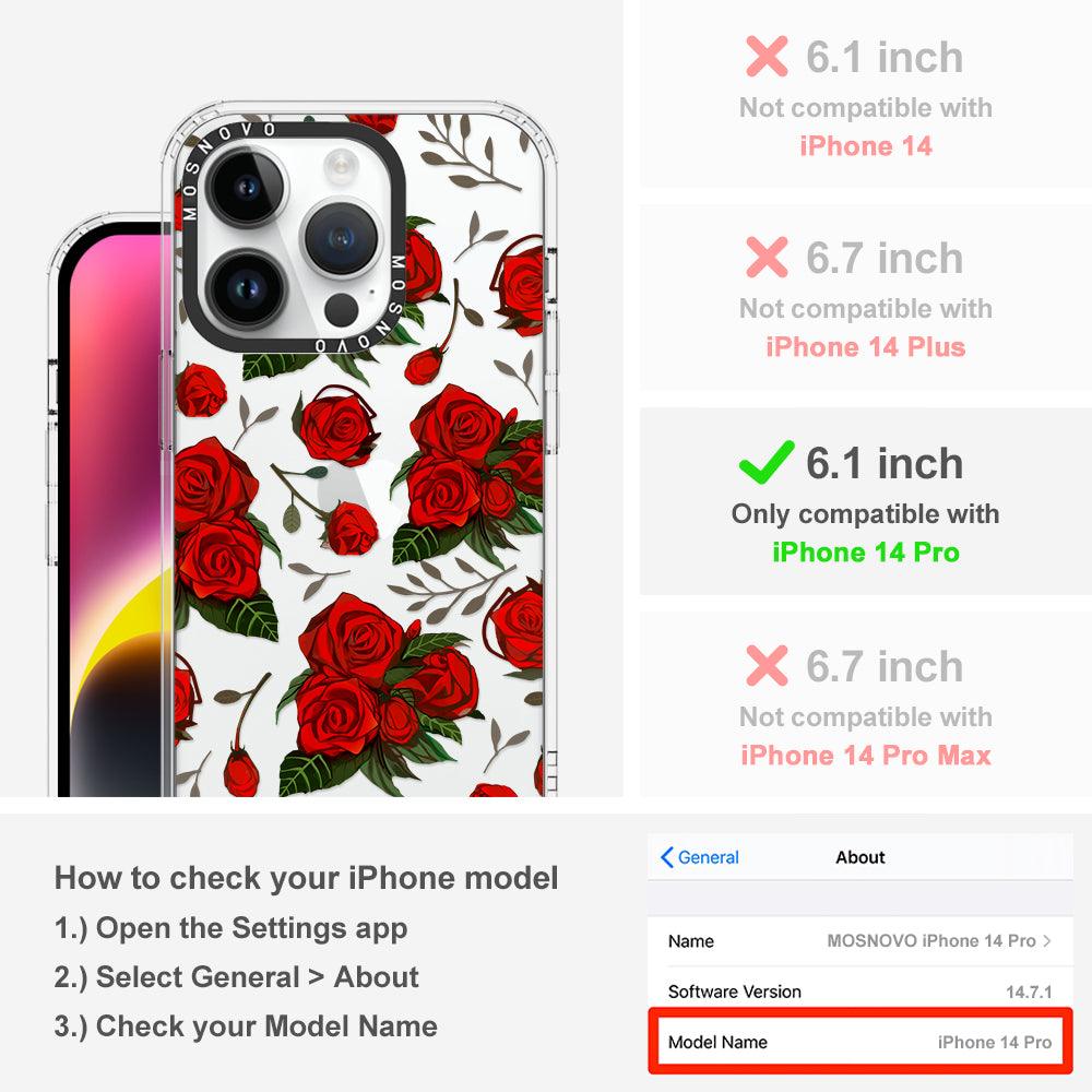 Simply Red Roses Phone Case - iPhone 14 Pro Case - MOSNOVO