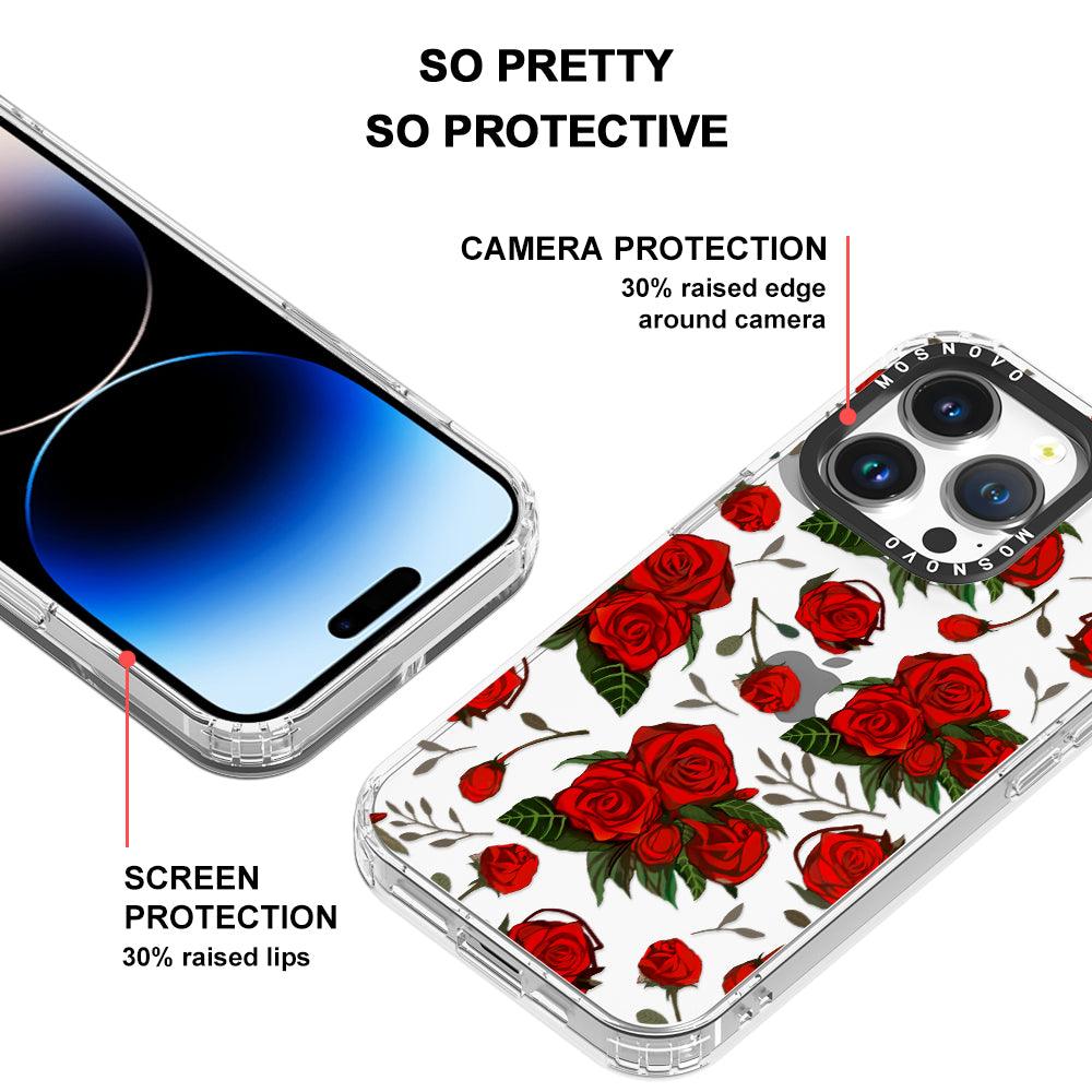 Simply Red Roses Phone Case - iPhone 14 Pro Case - MOSNOVO