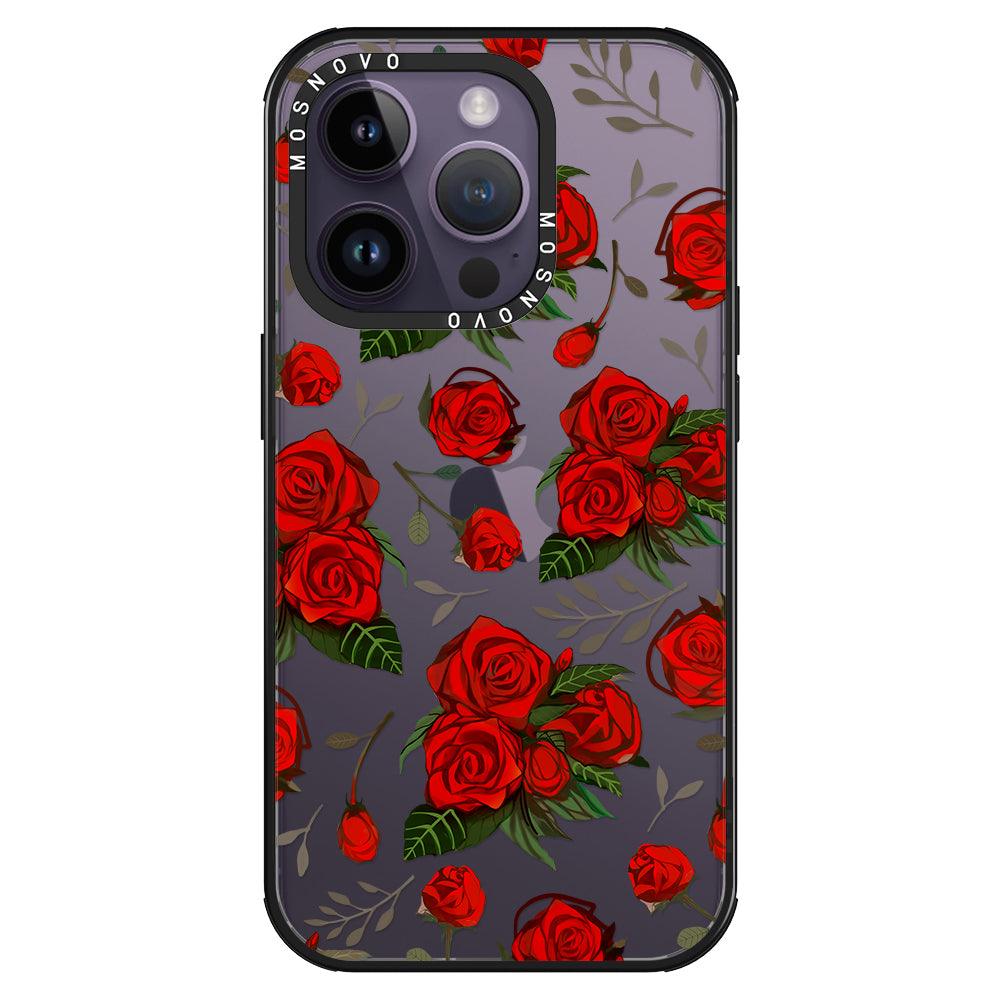 Simply Red Roses Phone Case - iPhone 14 Pro Case - MOSNOVO