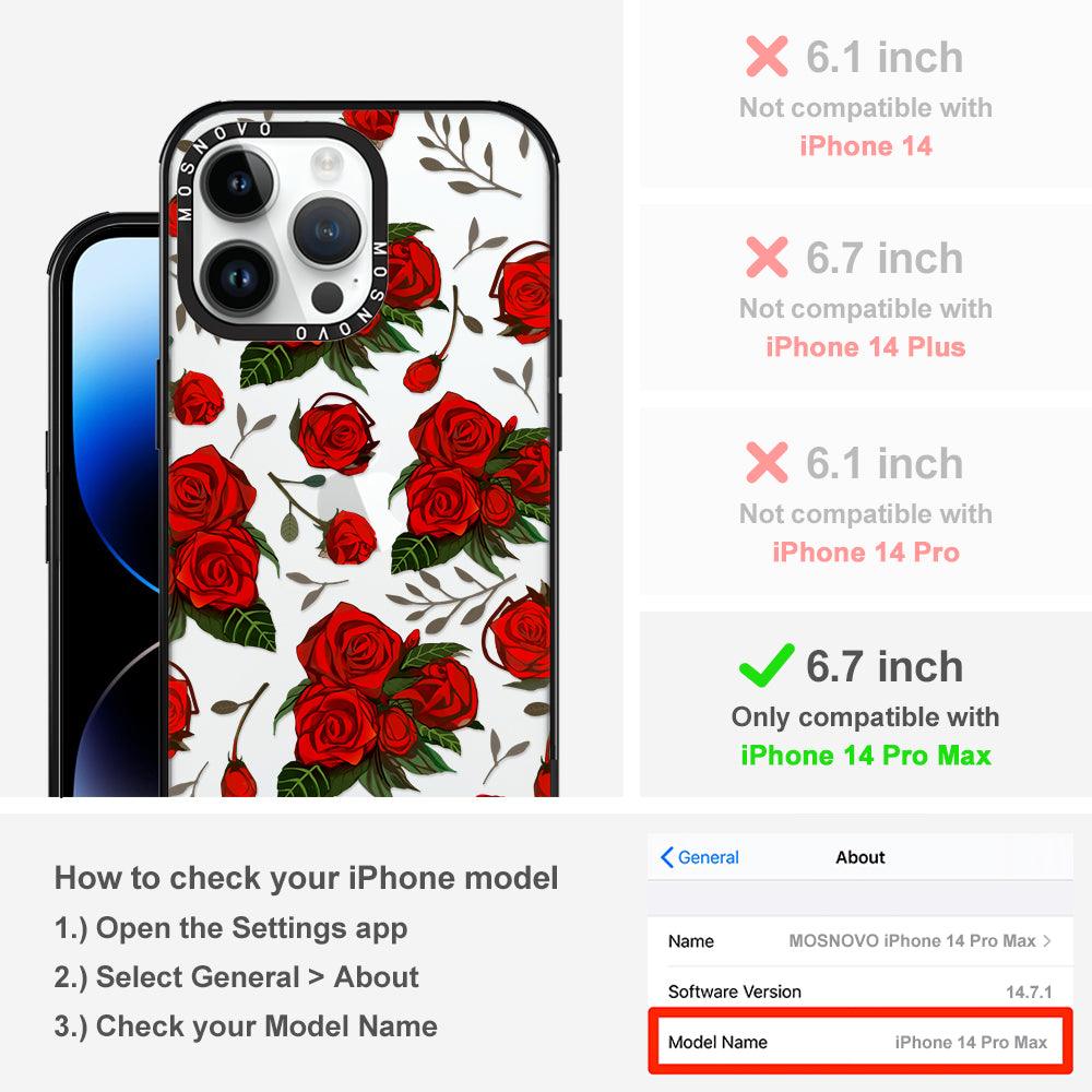 Simply Red Roses Phone Case - iPhone 14 Pro Max Case - MOSNOVO