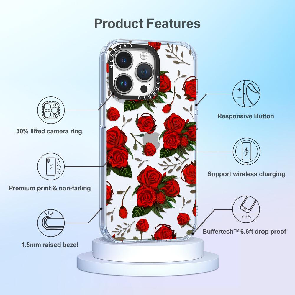 Simply Red Roses Phone Case - iPhone 14 Pro Max Case - MOSNOVO