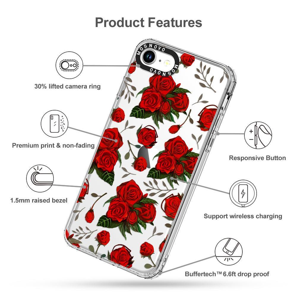 Simply Red Roses Phone Case - iPhone 7 Case - MOSNOVO