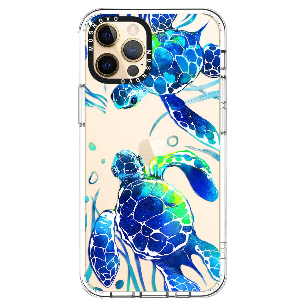 Blue Sea Turtle Phone Case - iPhone 12 Pro Case - MOSNOVO