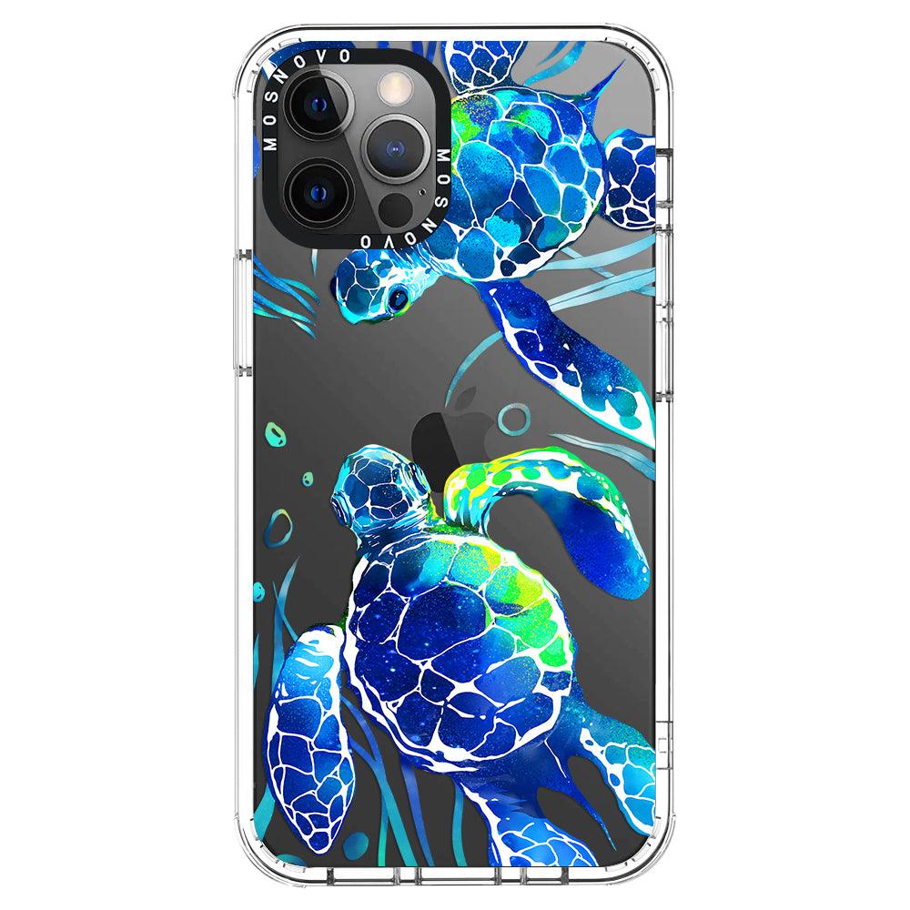 Blue Sea Turtle Phone Case - iPhone 12 Pro Case - MOSNOVO