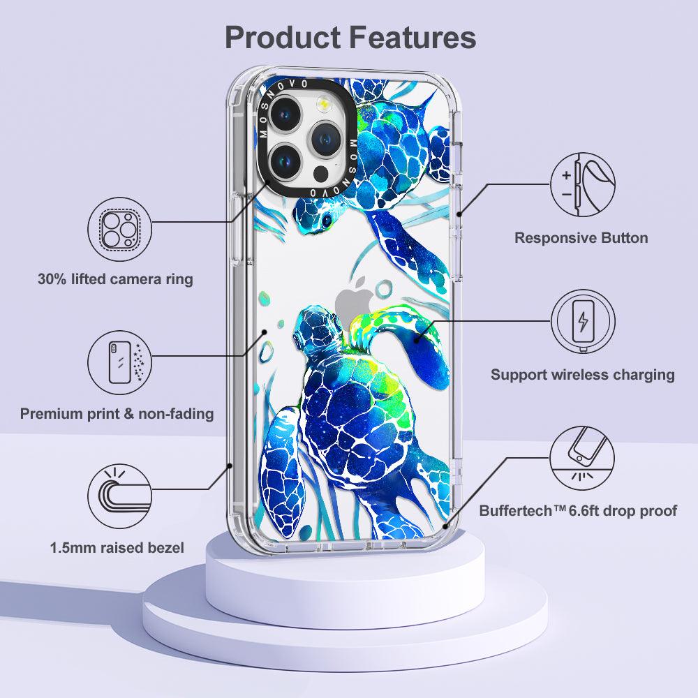 Blue Sea Turtle Phone Case - iPhone 12 Pro Case - MOSNOVO