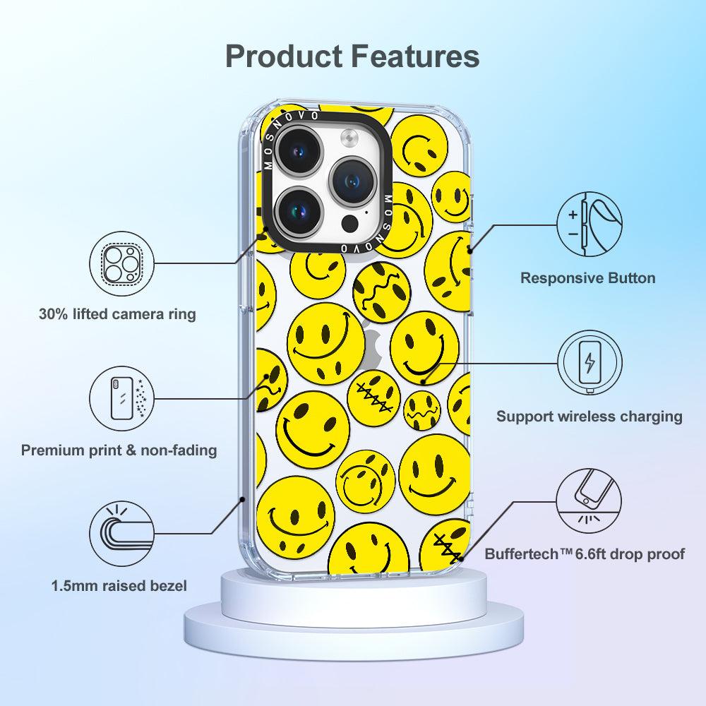 Smiley Face Phone Case - iPhone 14 Pro Case - MOSNOVO