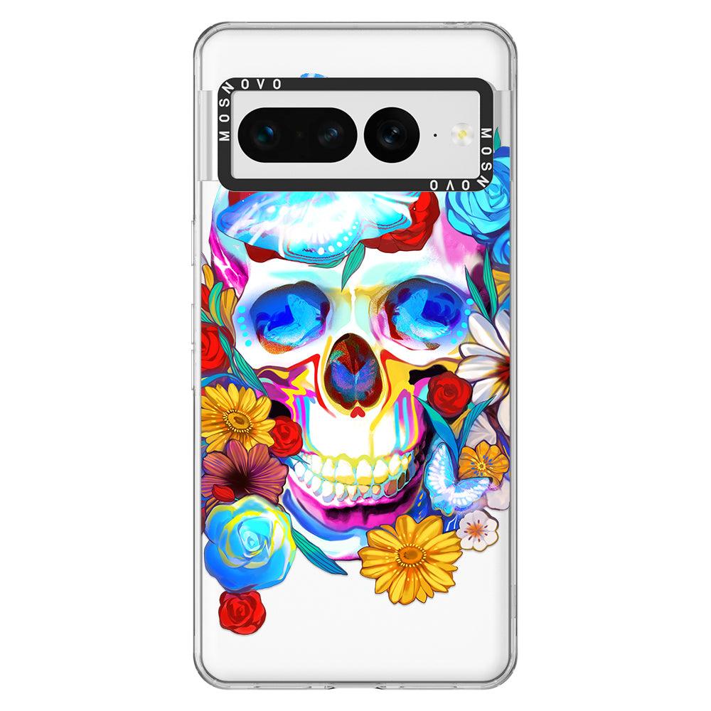 Sugar Flower Skull Phone Case - Google Pixel 7 Pro Case - MOSNOVO