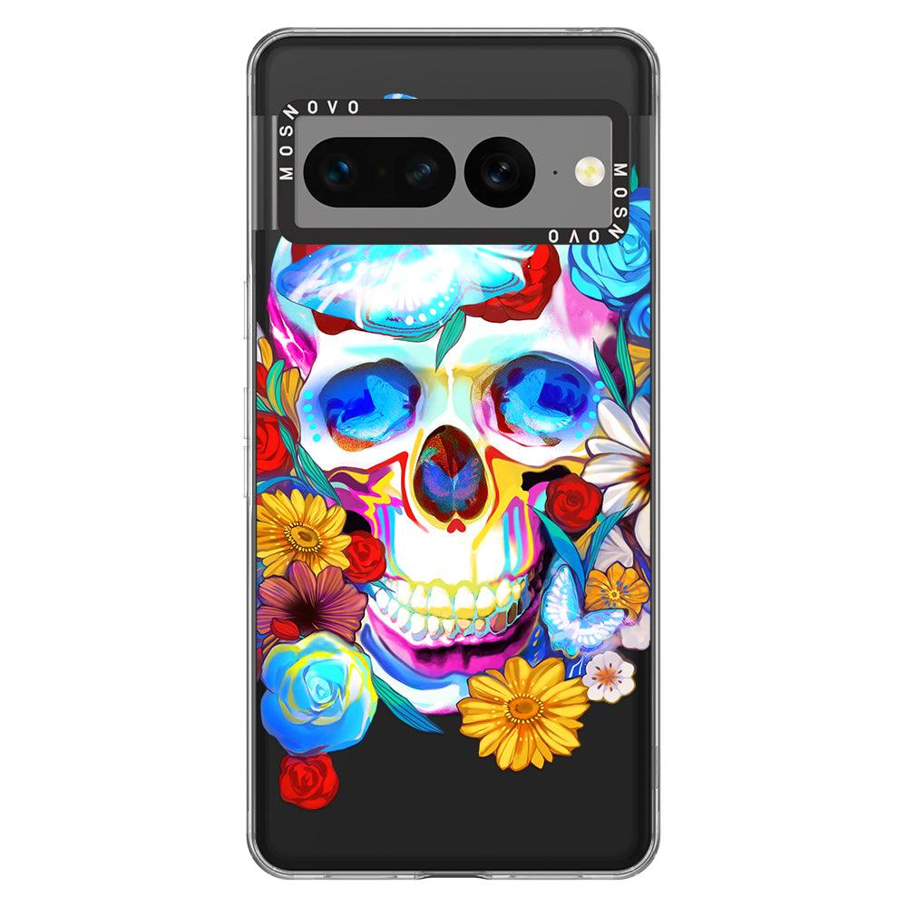 Sugar Flower Skull Phone Case - Google Pixel 7 Pro Case - MOSNOVO