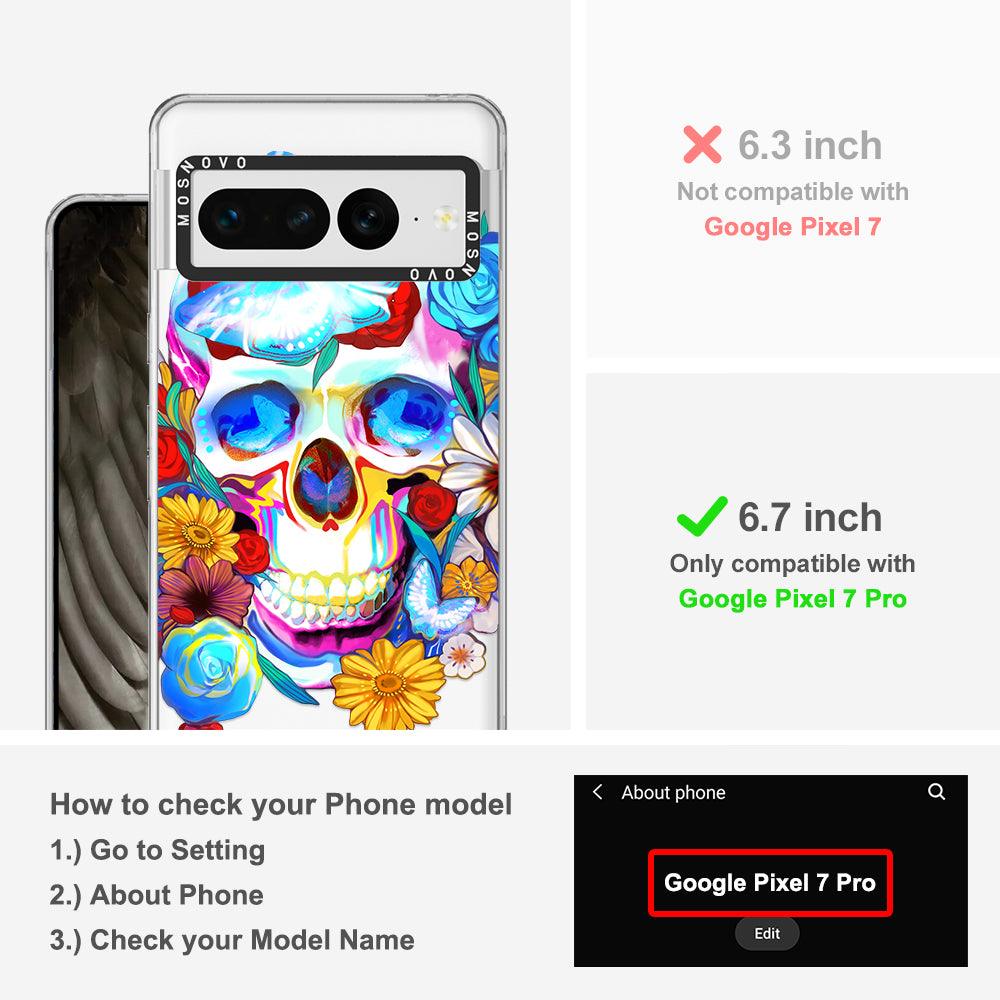 Sugar Flower Skull Phone Case - Google Pixel 7 Pro Case - MOSNOVO