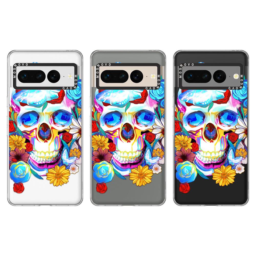 Sugar Flower Skull Phone Case - Google Pixel 7 Pro Case - MOSNOVO