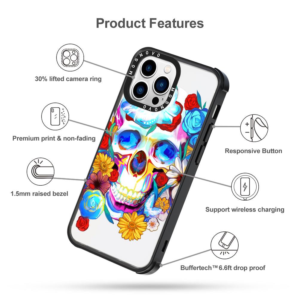 Neon Skull Phone Case - iPhone 13 Pro Case - MOSNOVO