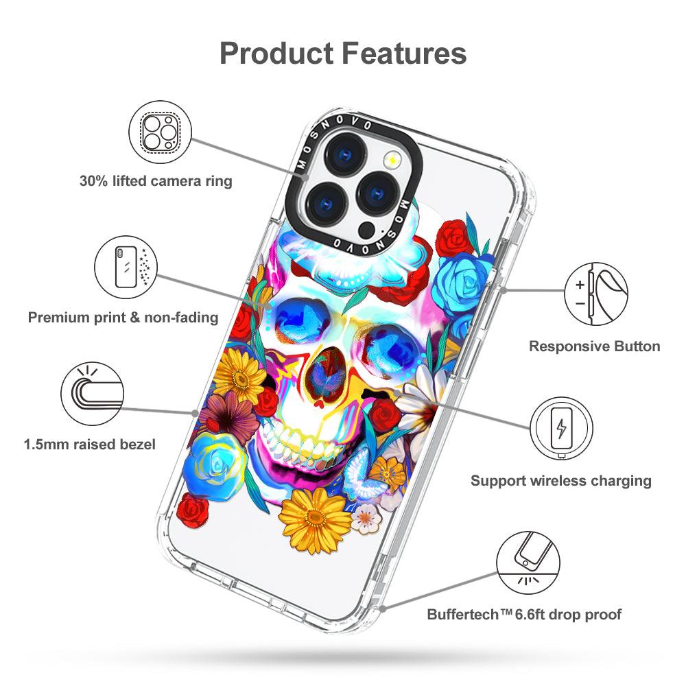 Neon Skull Phone Case - iPhone 13 Pro Case - MOSNOVO