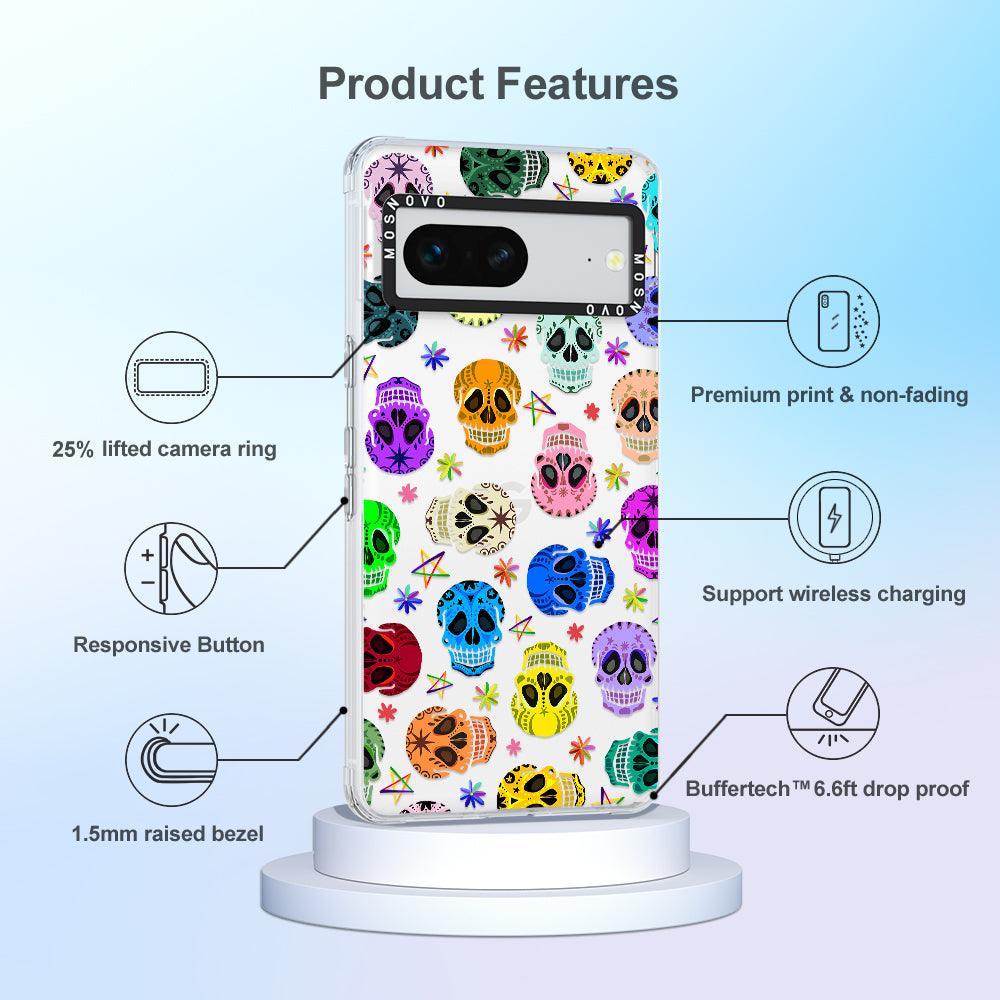 Sugar Skull Phone Case - Google Pixel 7 Case - MOSNOVO