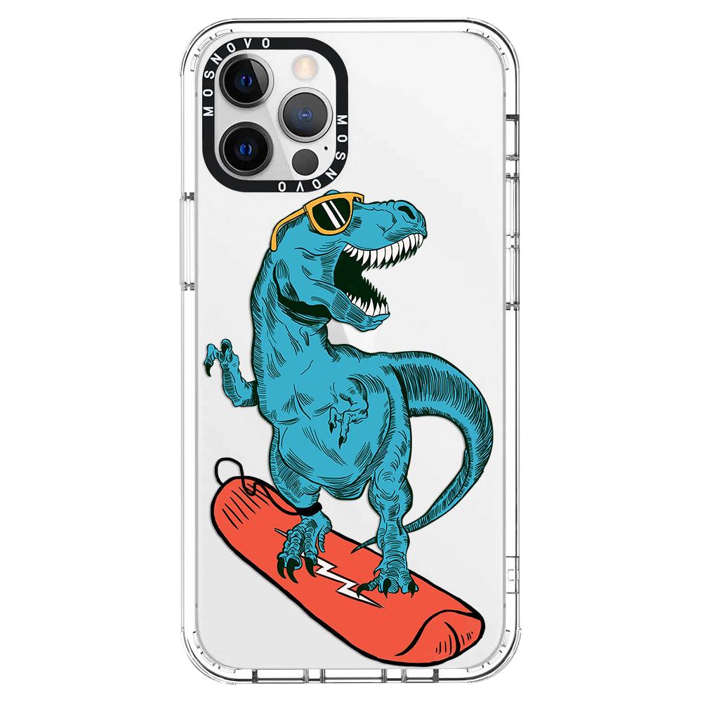 Surfing Dinosaur Phone Case - iPhone 12 Pro Case - MOSNOVO