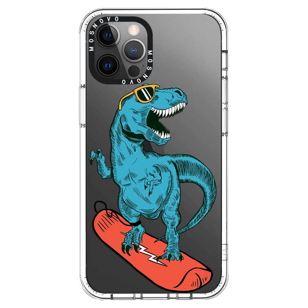 Surfing Dinosaur Phone Case - iPhone 12 Pro Case - MOSNOVO