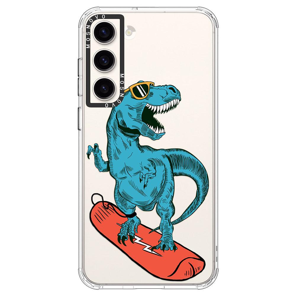 Surfing Dinosaur Phone Case - Samsung Galaxy S23 Case - MOSNOVO