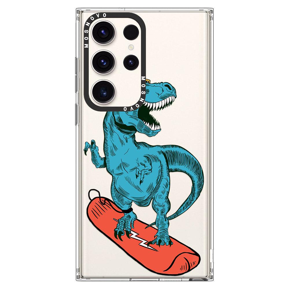 Surfing Dinosaur Phone Case - Samsung Galaxy S23 Ultra Case - MOSNOVO