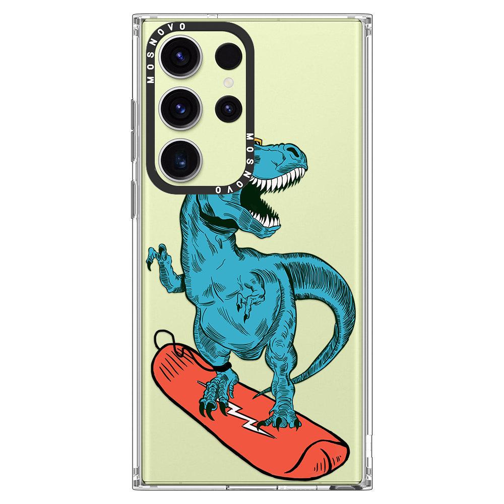 Surfing Dinosaur Phone Case - Samsung Galaxy S23 Ultra Case - MOSNOVO