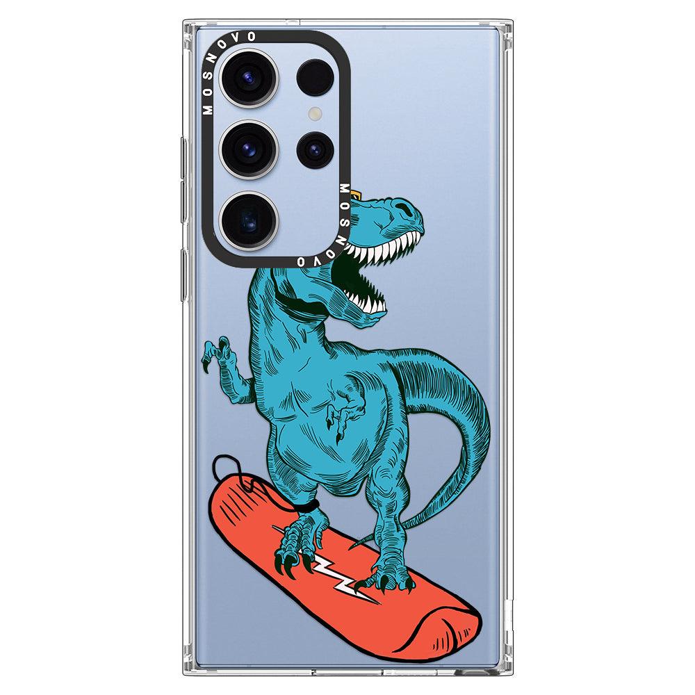 Surfing Dinosaur Phone Case - Samsung Galaxy S23 Ultra Case - MOSNOVO