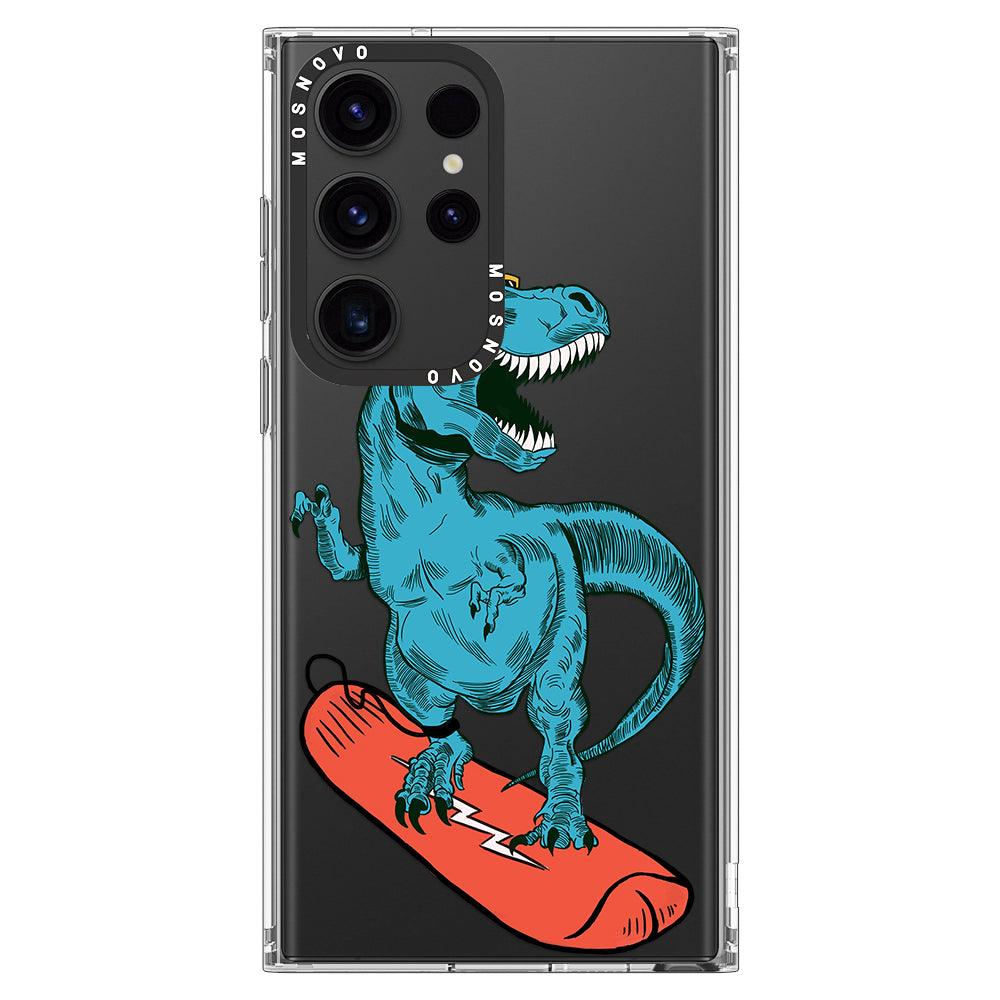 Surfing Dinosaur Phone Case - Samsung Galaxy S23 Ultra Case - MOSNOVO