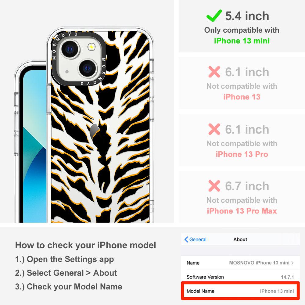 Tiger Print Phone Case - iPhone 13 Mini Case - MOSNOVO