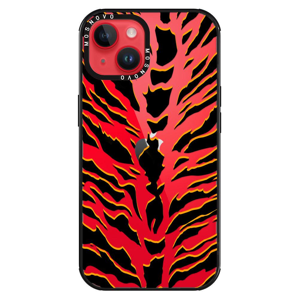 Tiger Print Phone Case - iPhone 14 Plus Case - MOSNOVO