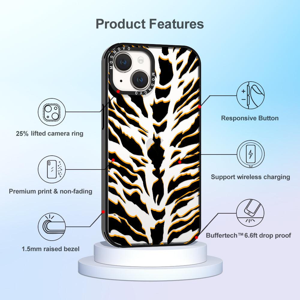 Tiger Print Phone Case - iPhone 14 Plus Case - MOSNOVO